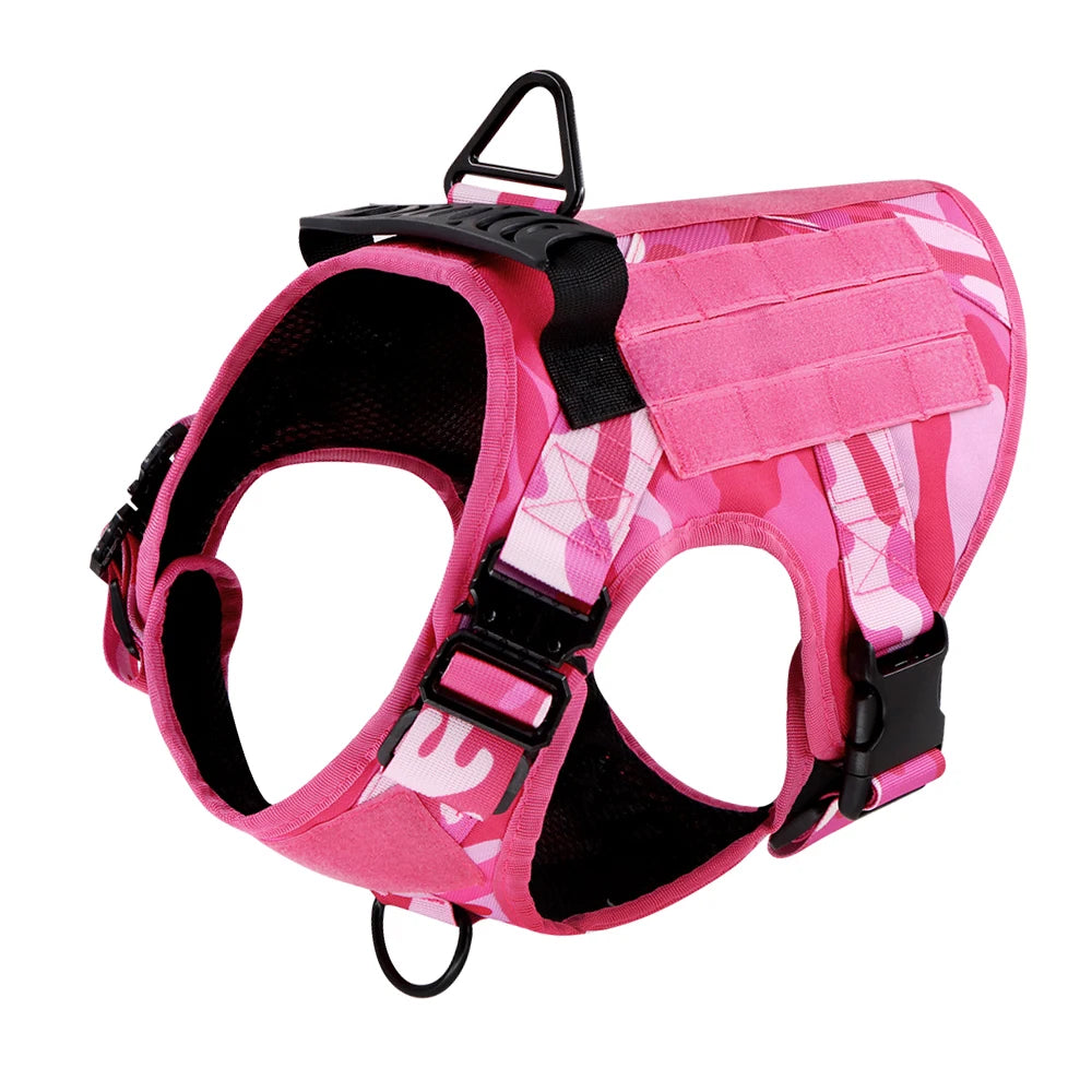 PETRAVEL Military Camouflage Dog Harness With Adjustable Leash Vest