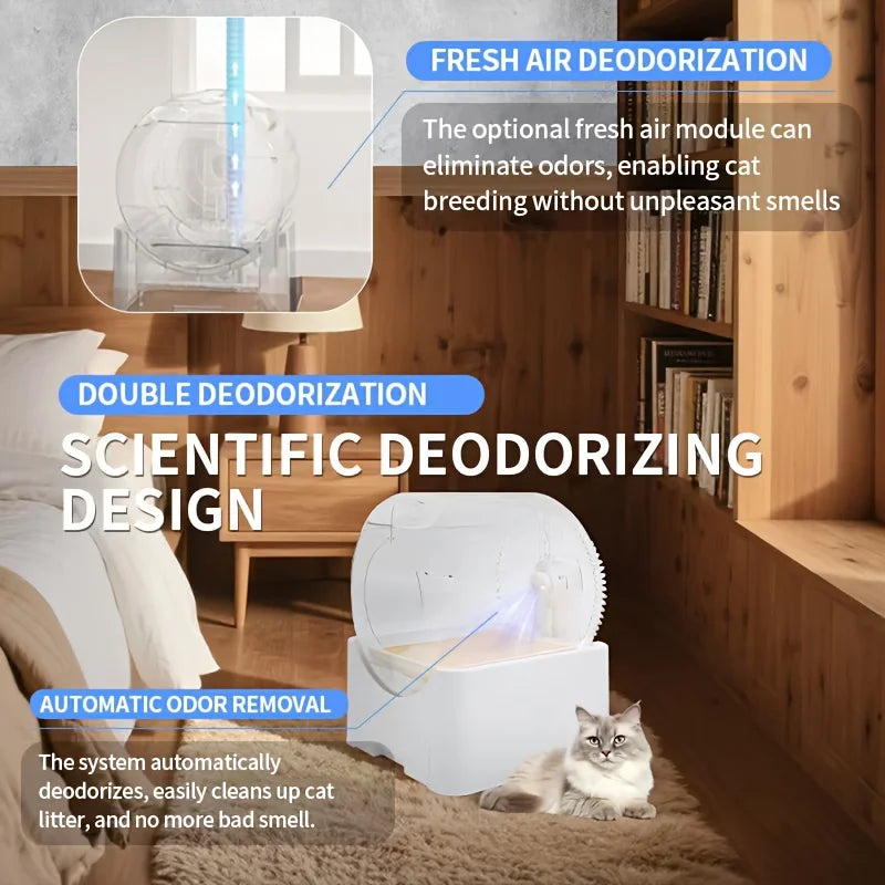 Self Cleaning Cat Litter Box Automatic App Controlled Odor Free