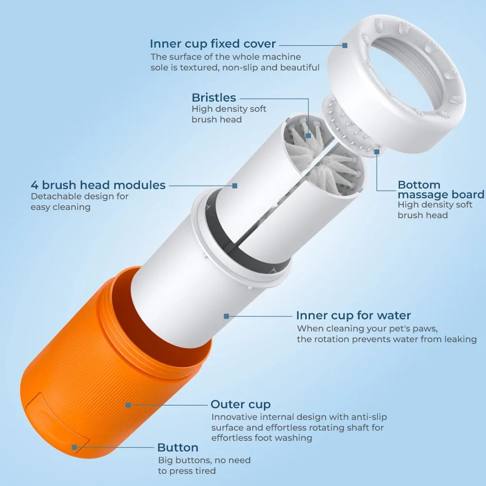 Dog Paw Cleaner Cup Portable Foot Washer With Soft Bristles