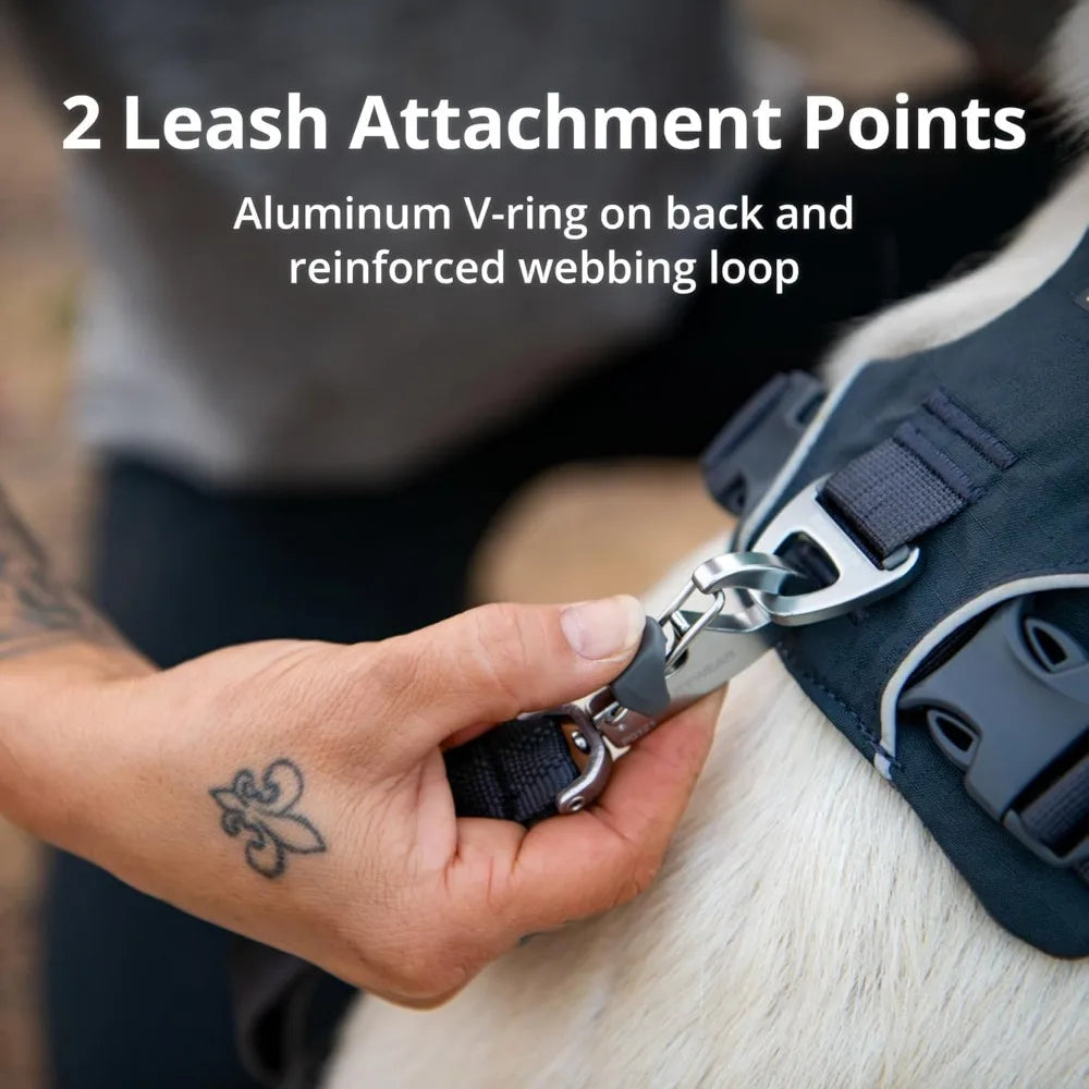 XMSJ Reflective Dog Harness With Dual Leash Clips