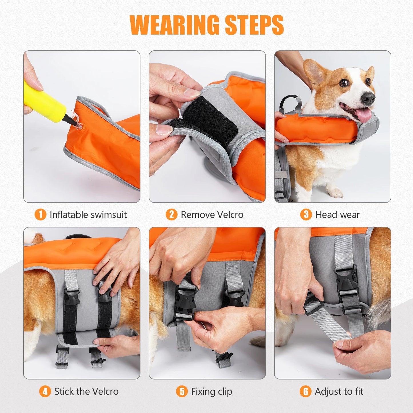 GLORIOUS KEK Dog Life Vest Inflatable Super Buoyancy For Beach And Pool