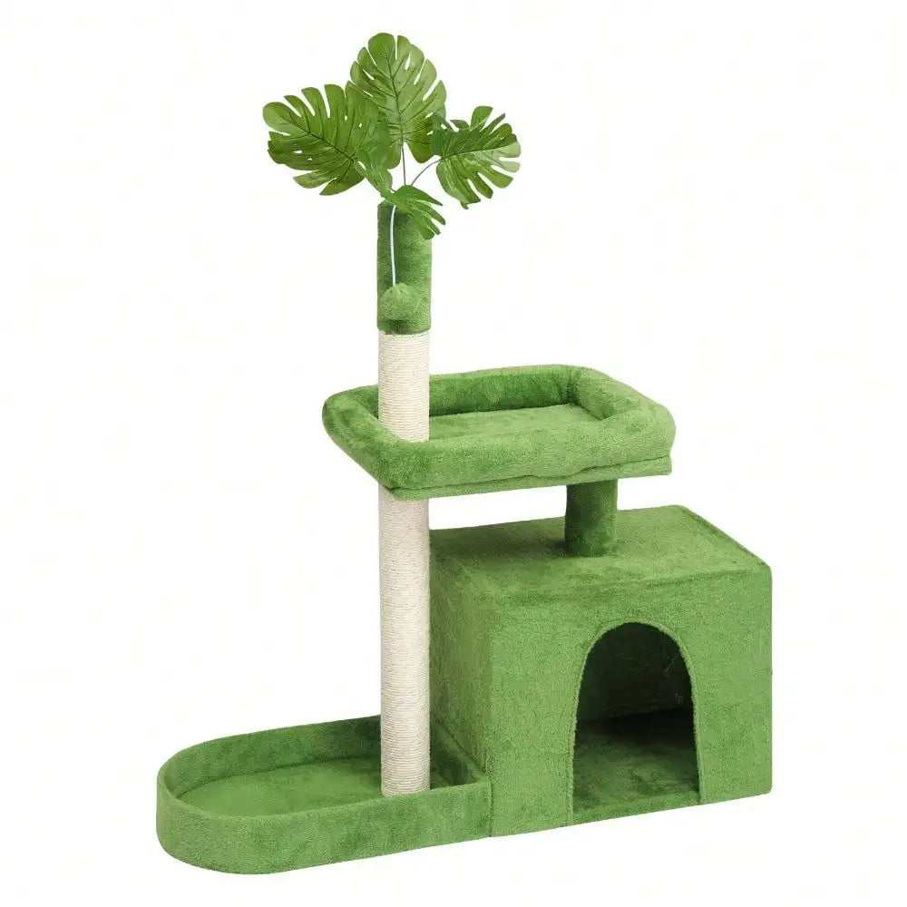 Cat Tree With Scratching Post Cozy Condo And Dangling Toy