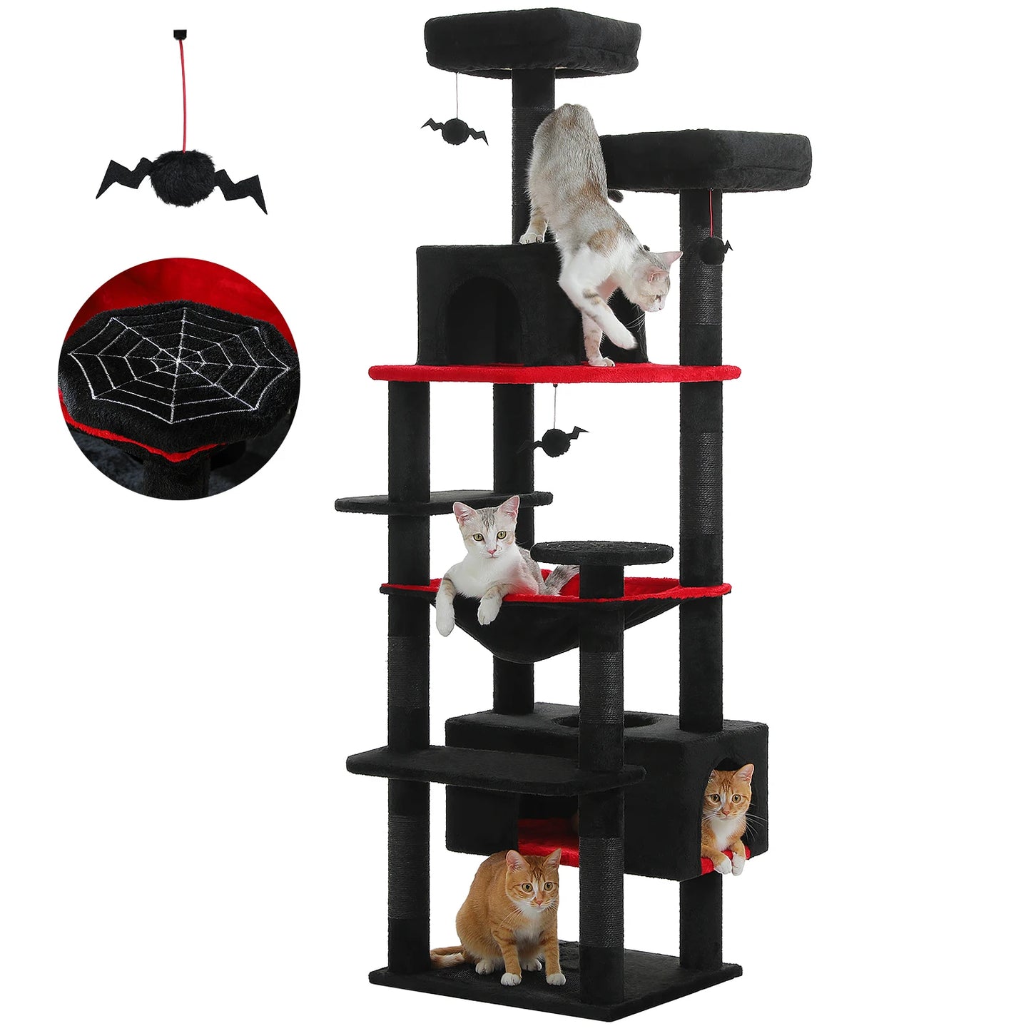 PEQULTI Multi Level Cat Tree Tower With Scratching Posts Hammock And Condo