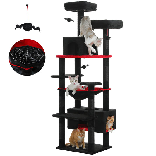 PEQULTI Multi-Level Cat Tree Tower With Scratching Posts Hammock