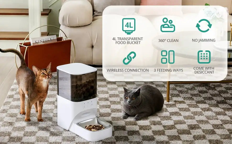 Smart Automatic Pet Feeder With Custom Schedule And Voice Recorder