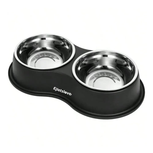 Double Dog Water And Food Bowl Stainless Steel Non Slip