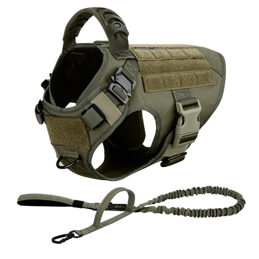 PETRAVELCN Tactical Dog Harness Leash Set For Large Dogs Malinois