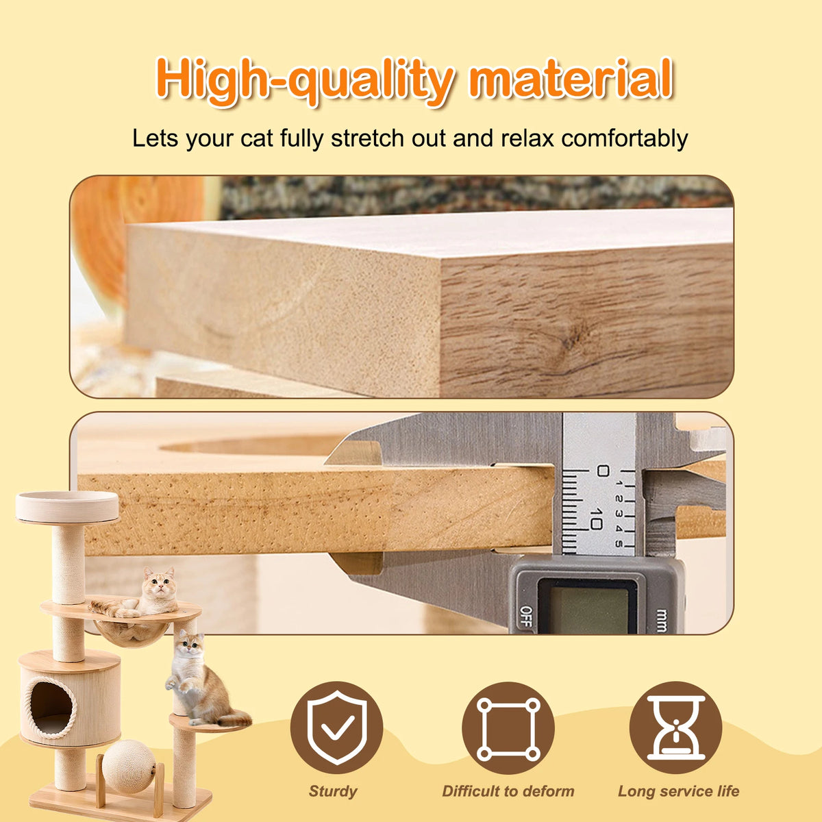 JOCESTYLE Integrated Cat Climbing Frame with Nest and Scratching Post