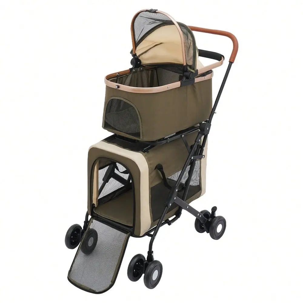 XMSJ 3-In-1 Foldable Pet Stroller For Cats And Small Dogs
