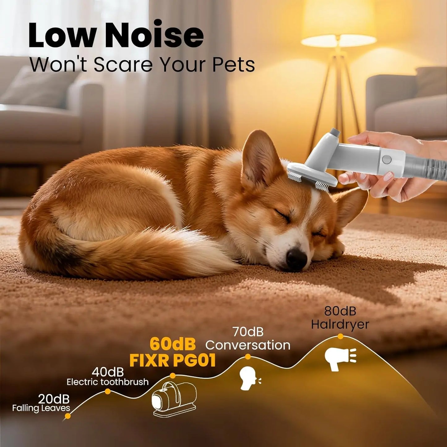 All-In-One Pet Grooming Vacuum With Hair Clipper And Brush