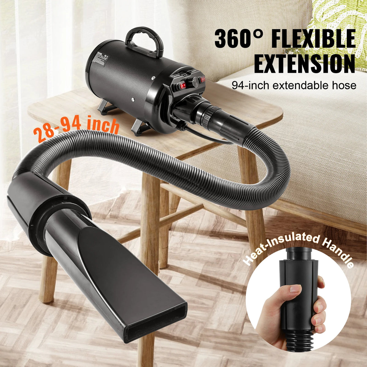 SucceBuy 2000W Dog Blow Dryer With Adjustable Speed Temperature Control