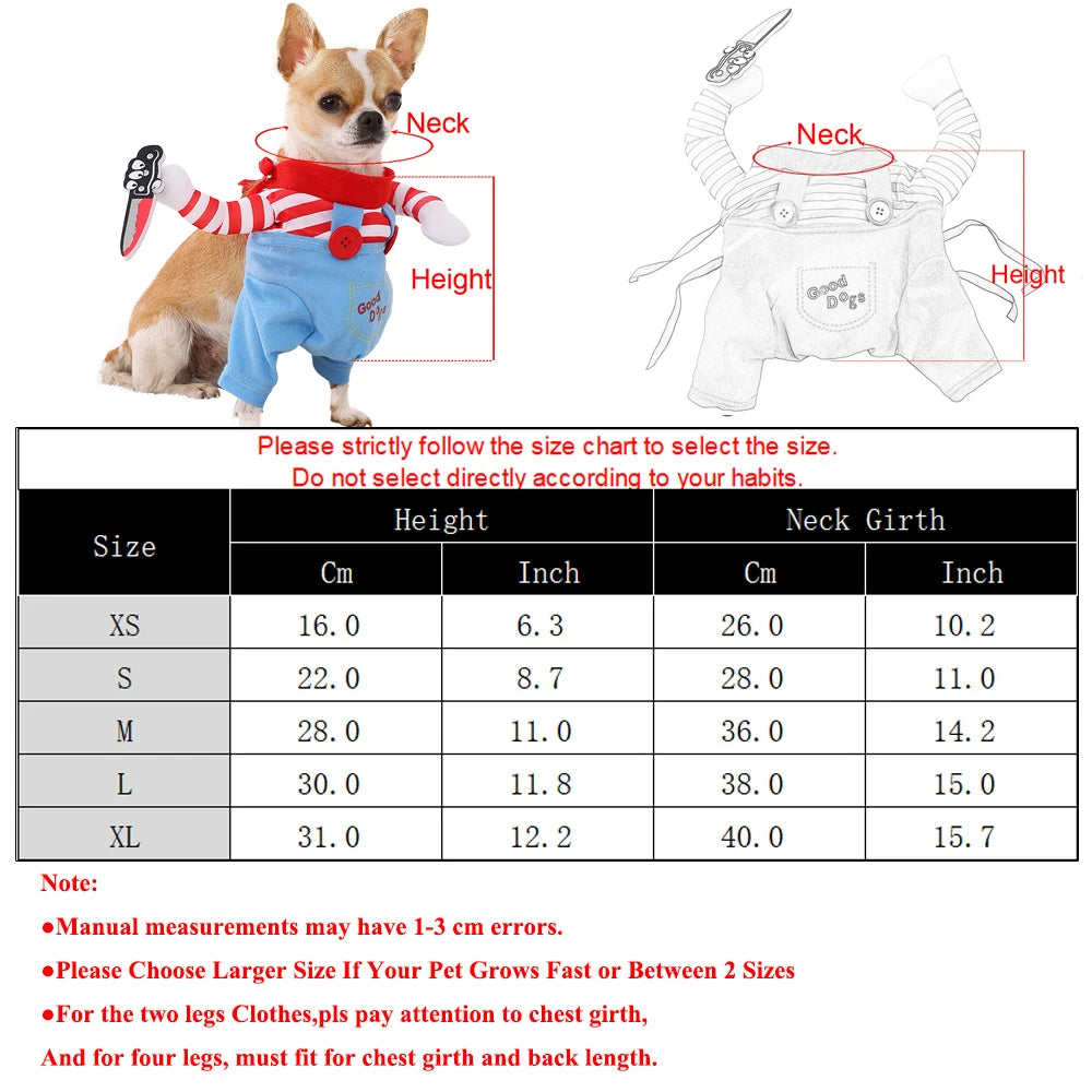NONECN Halloween Dog Costume Adjustable Jumpsuit for Dogs and Cats
