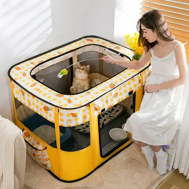 Cat House Folding Tent Bed With Oxford Fabric For Cats