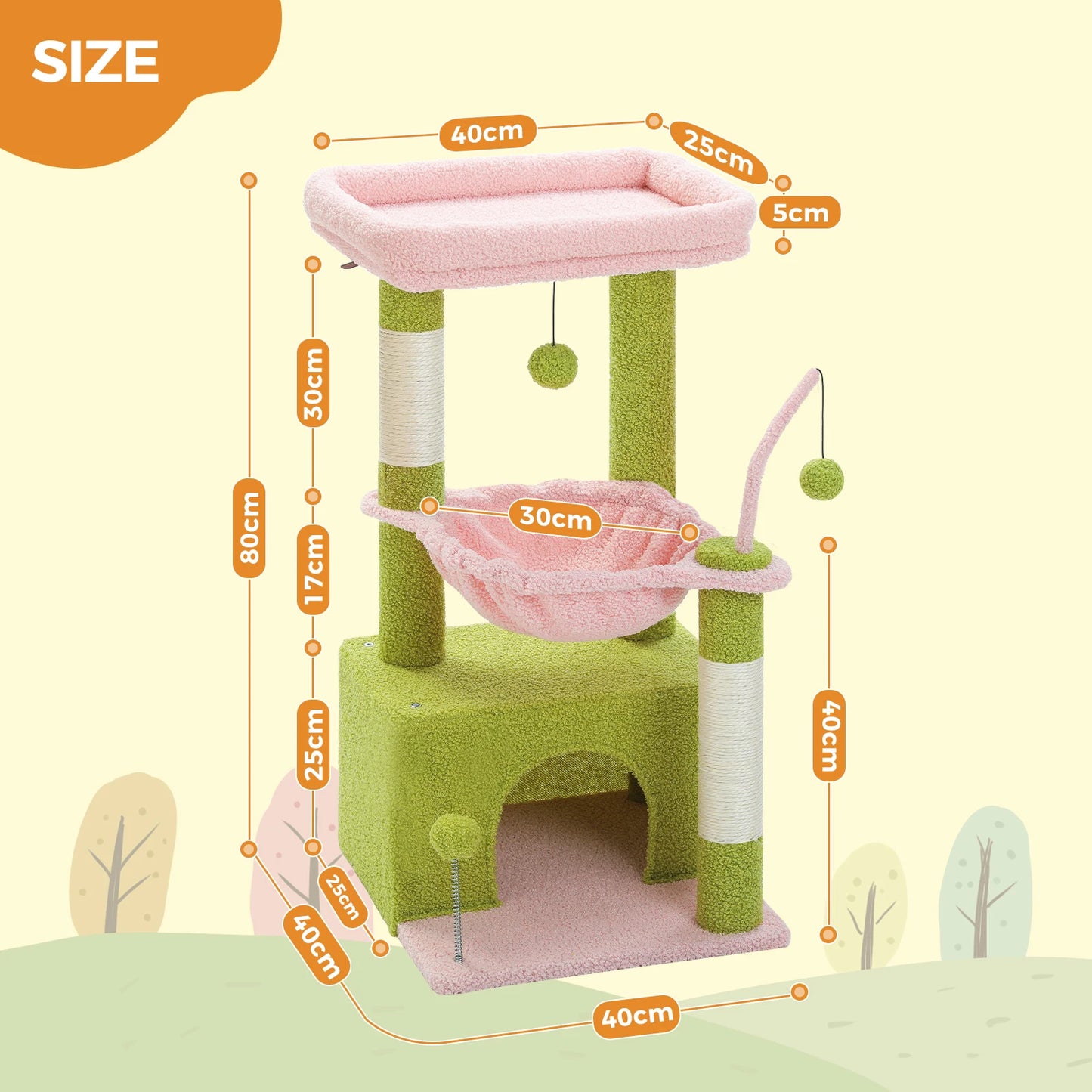 PEQULTICN 4-In-1 Cactus Cat Tree For Indoor Cats And Toys