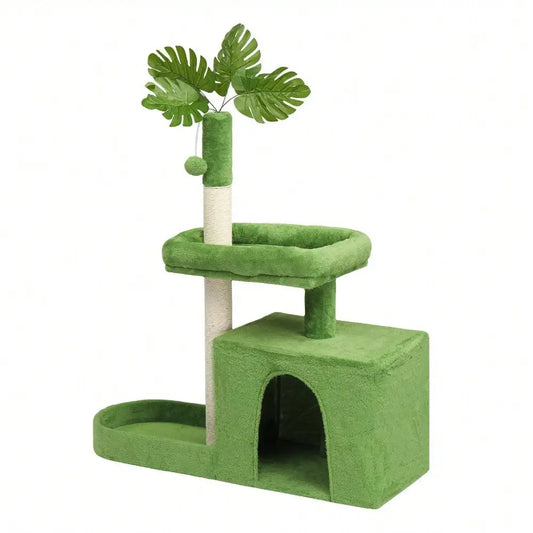 Cat Tree With Scratching Post Cozy Condo And Dangling Toy