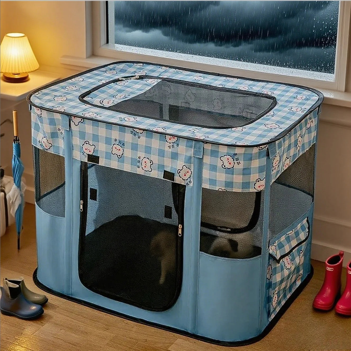 Foldable Pet Delivery Tent For Cats And Dogs Breathable Maternity Bed