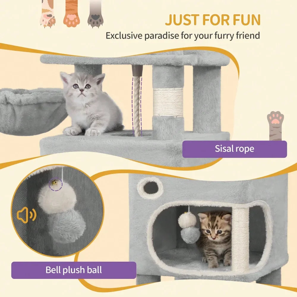 Cat Tree MultiLevel Three Tier Cat Condo for Indoor Cats