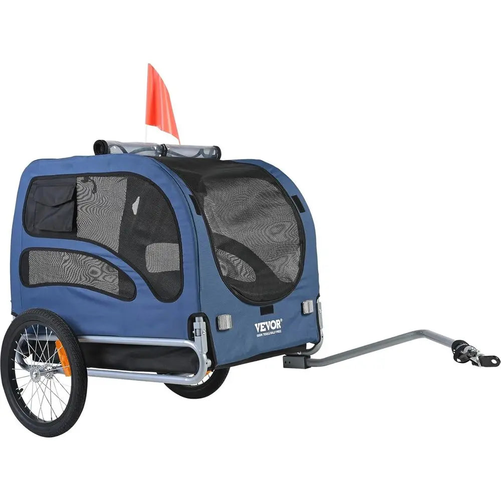 Pet Bicycle Trailer 100 Lb Capacity With Quick Release Wheels