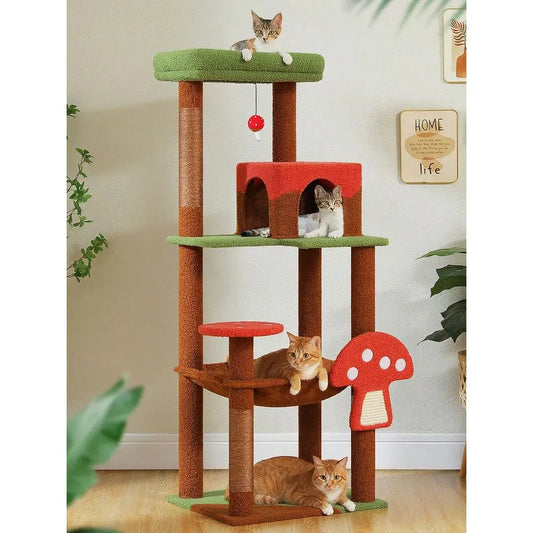 Cat Tree For Indoor Cats Multi Level Tower With Hammock