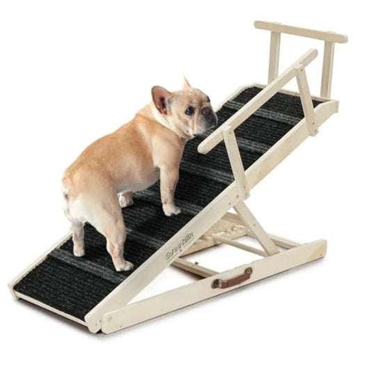 Foldable Wooden Dog Ramp With High Traction For Beds