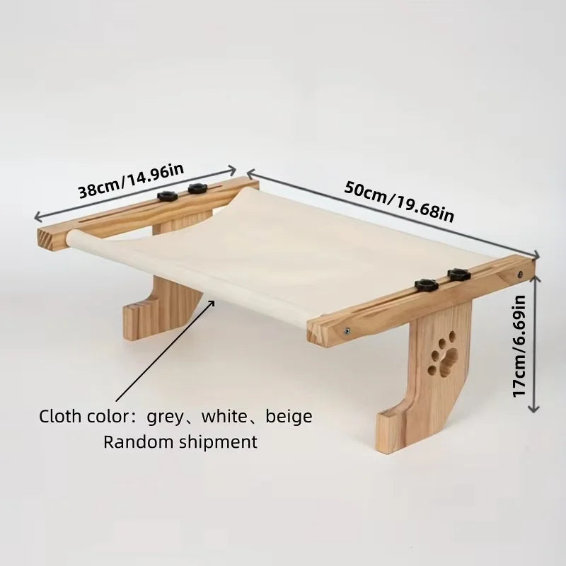 CZBNYXCN Cat Window Hammock With Pine Wood Frame