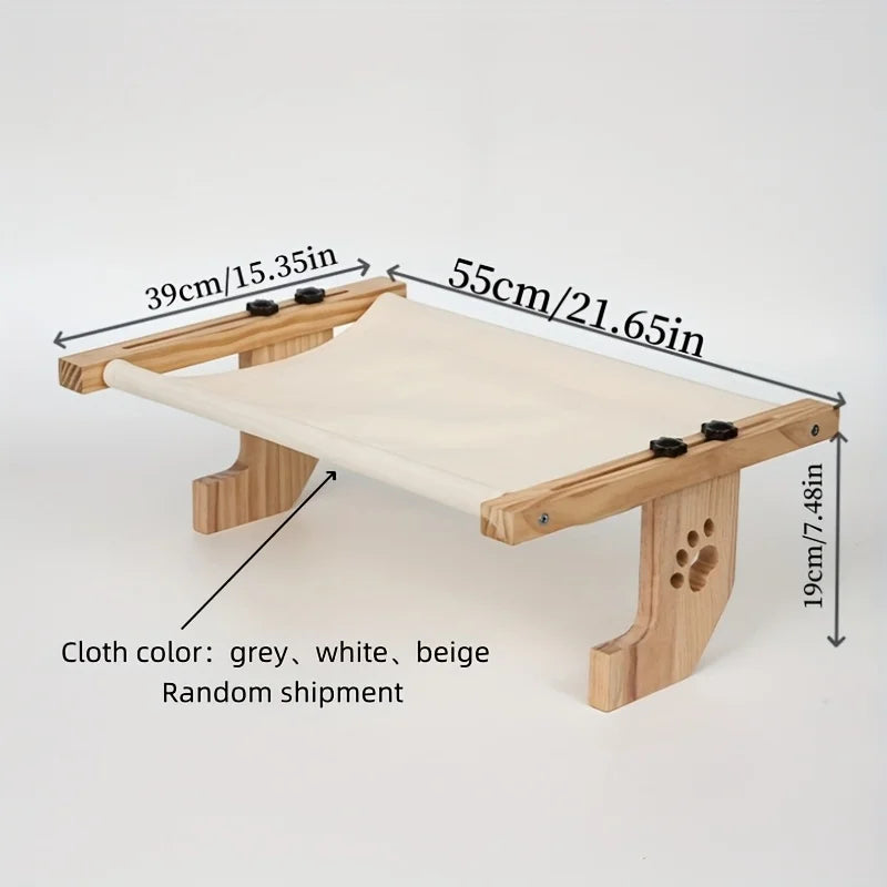 CZBNYXCN Cat Window Hammock With Pine Wood Frame