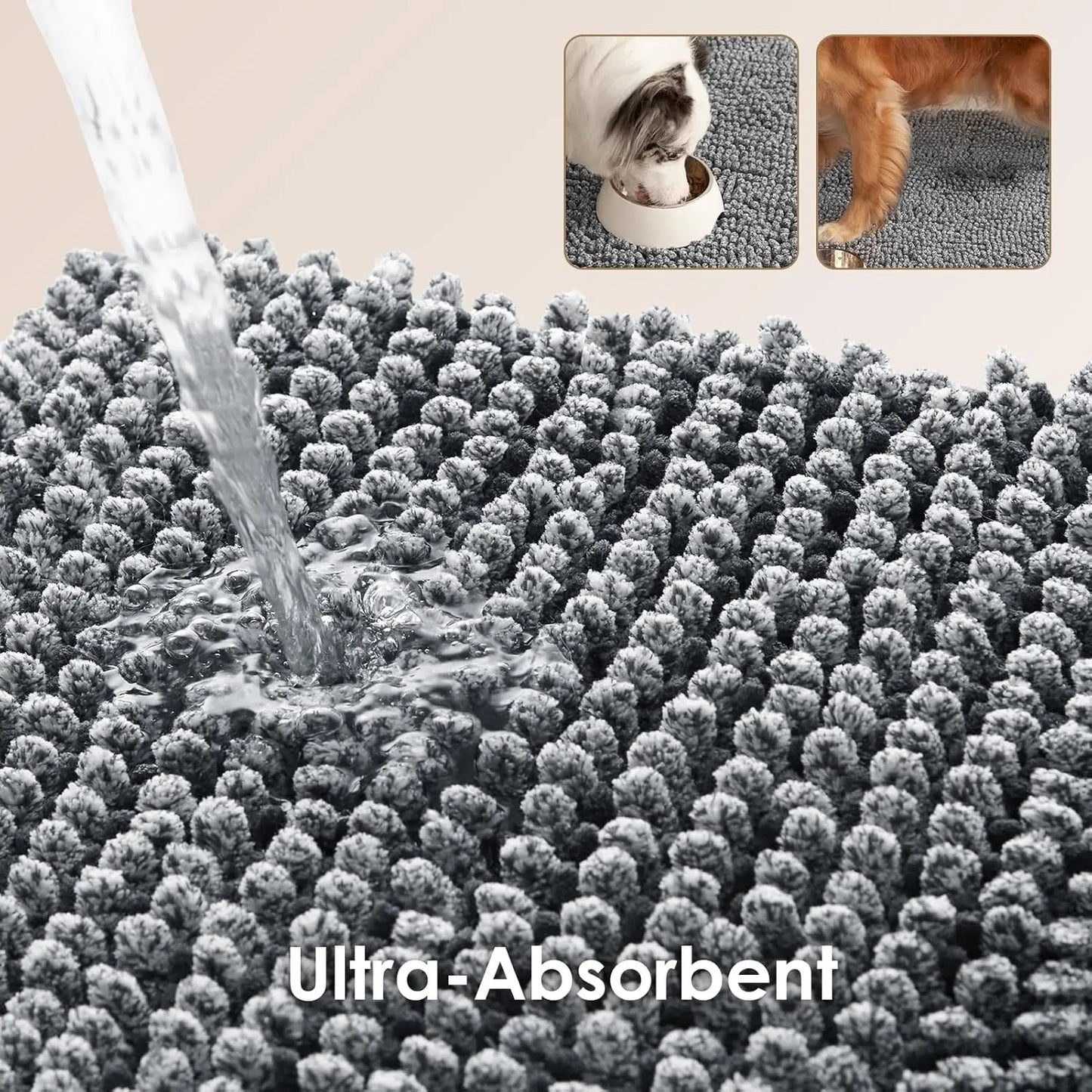 Super Absorbent Dog Door Mat Non Slip Indoor Outdoor Entryway