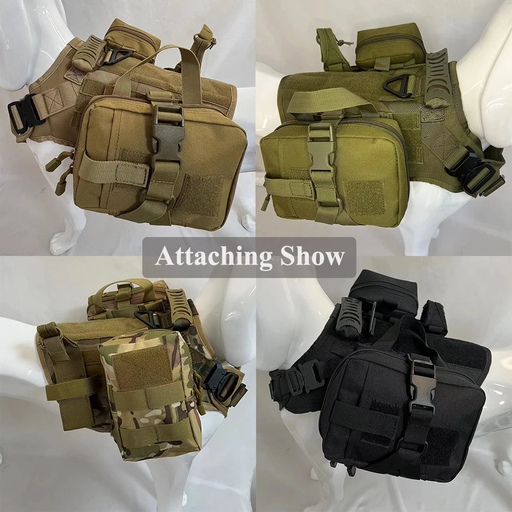 PETRAVEL Dog Tactical Bags Set Molle Pouches Harness Attachments Training