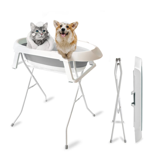 Foldable Dog Bathing Tub 2-In-1 Portable Pet Grooming Station