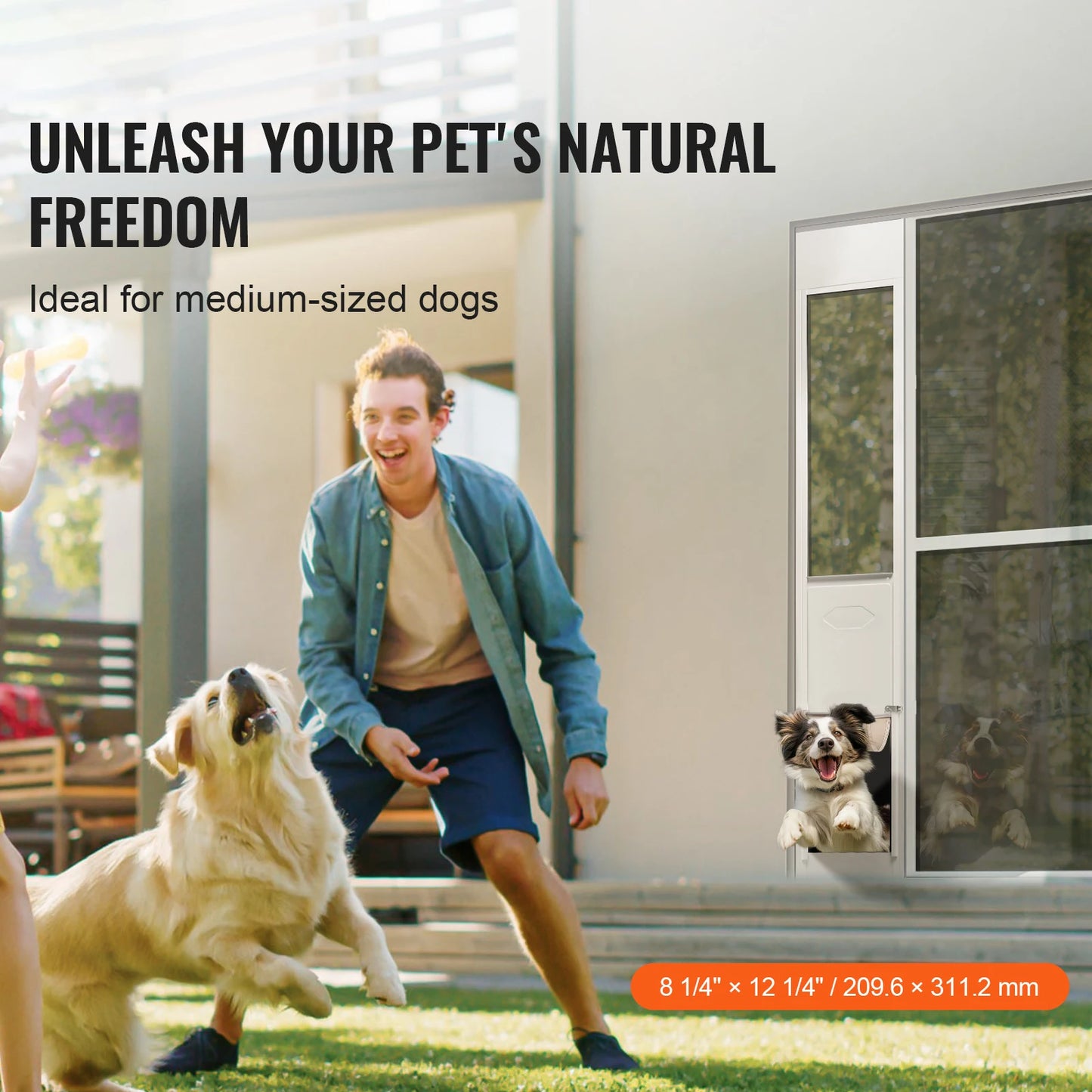 NONEDog Door Sliding Glass Pet Door With Adjustable Height