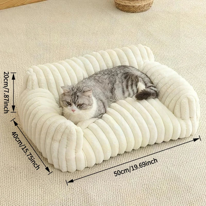 Viral Striped Pet Sofa Bed Non Slip Cushion Warm For Cats And Dogs