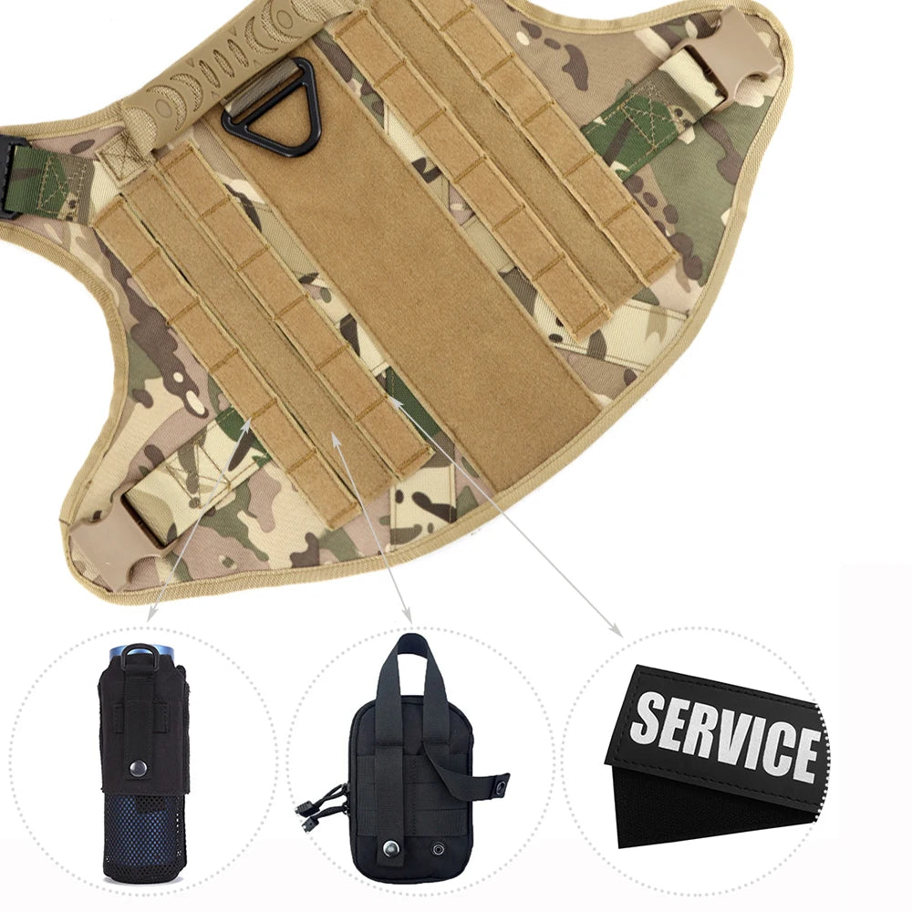 PETRAVELCN Tactical Dog Harness Leash Set For Large Dogs Malinois