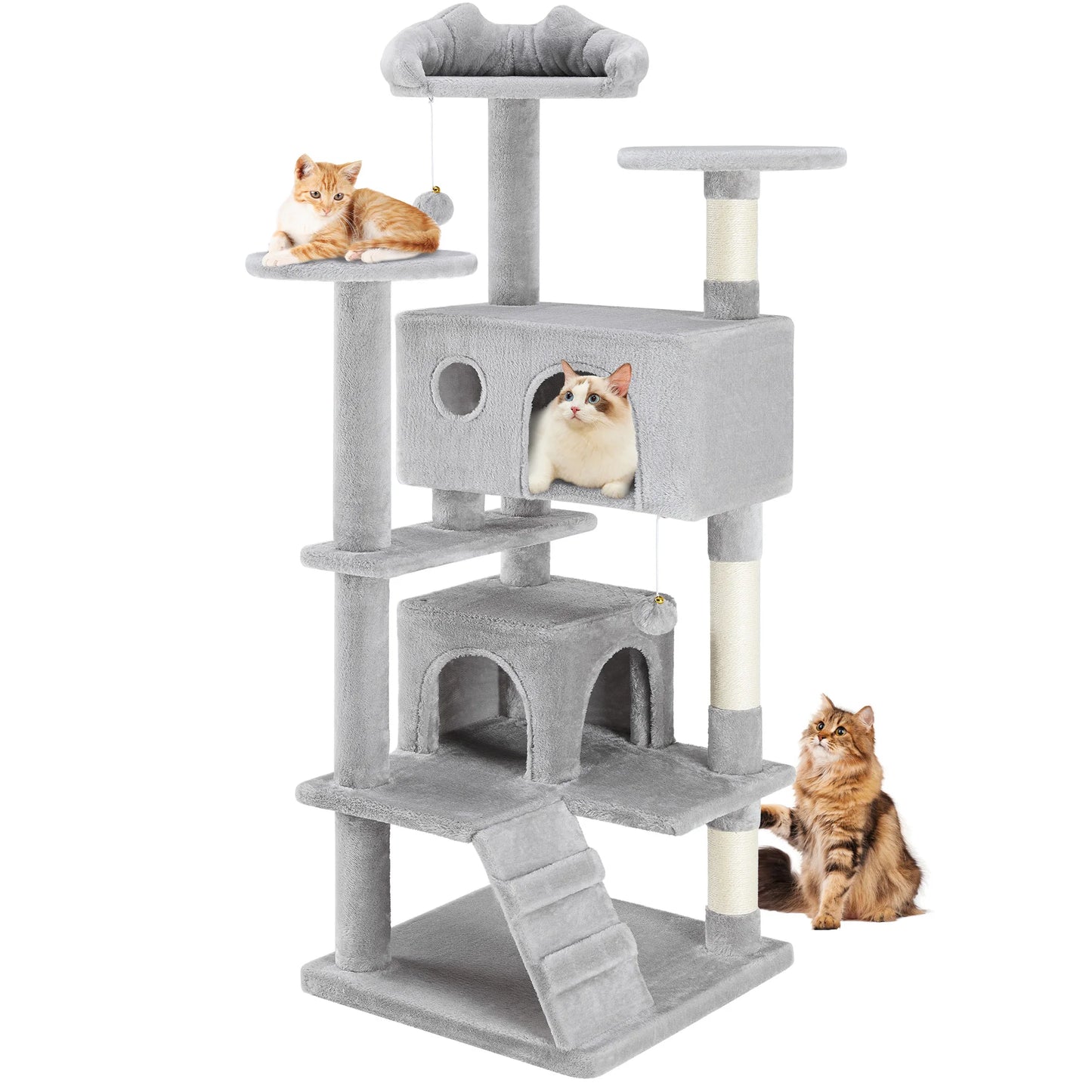 JHK Multi-Level Cat Tree Tower for Indoor Cats with Sisal Scratching Post