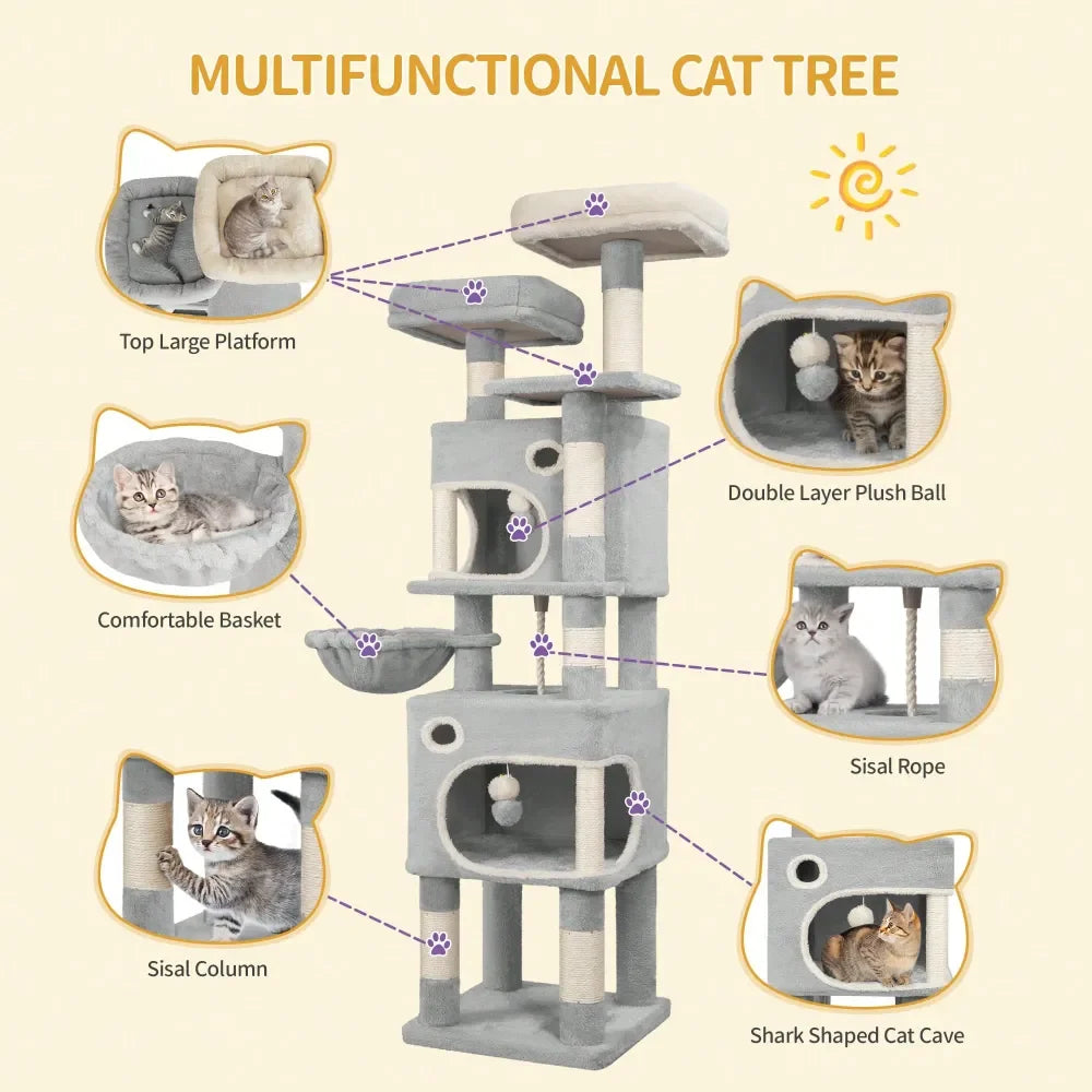 Cat Tree MultiLevel Three Tier Cat Condo for Indoor Cats