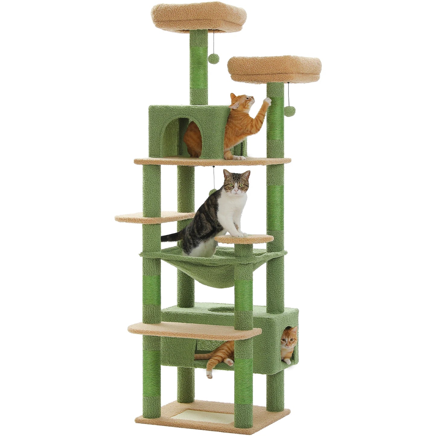 PEQULTI Multi Level Cat Tree Tower With Scratching Posts Hammock And Condo
