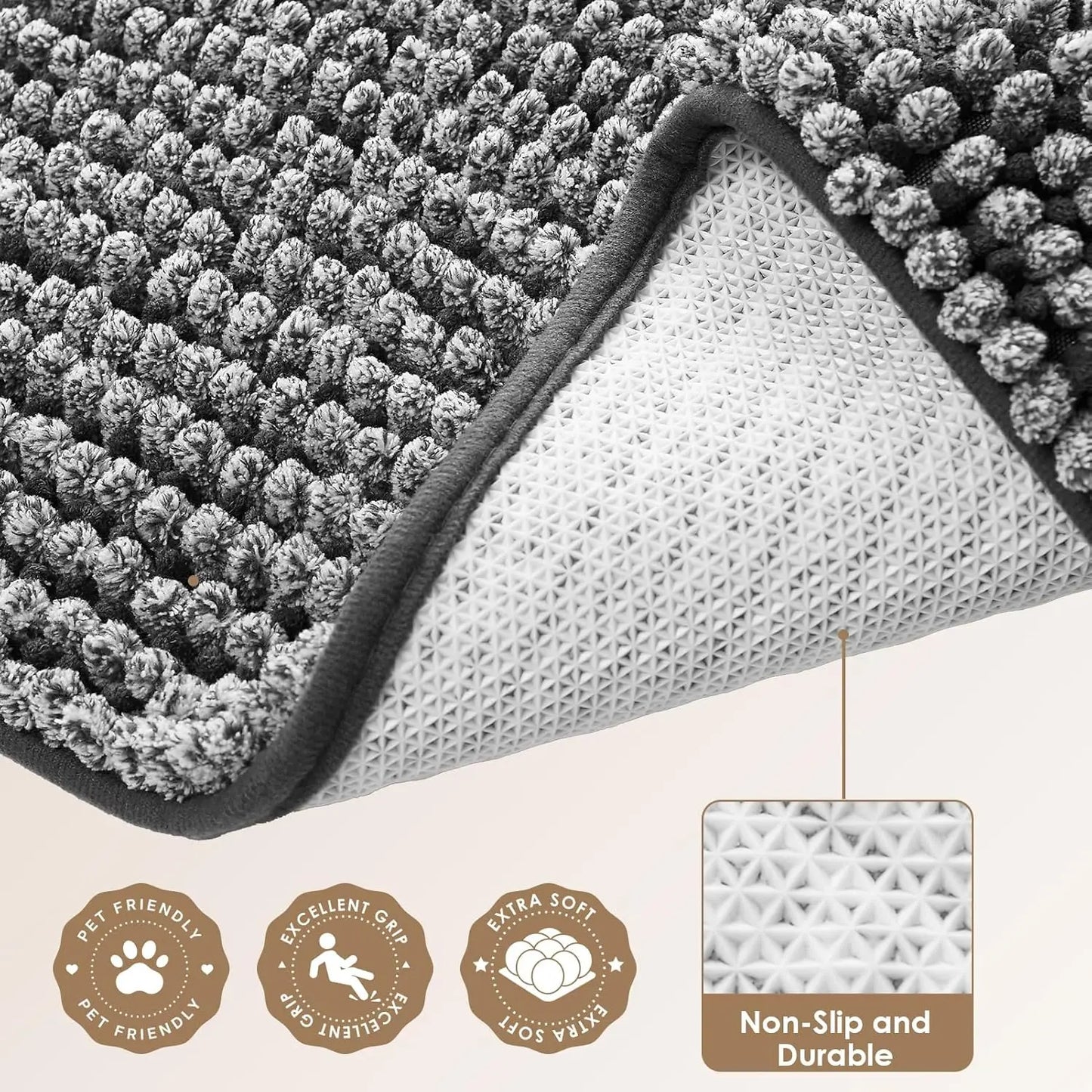 Super Absorbent Dog Door Mat Non Slip Indoor Outdoor Entryway