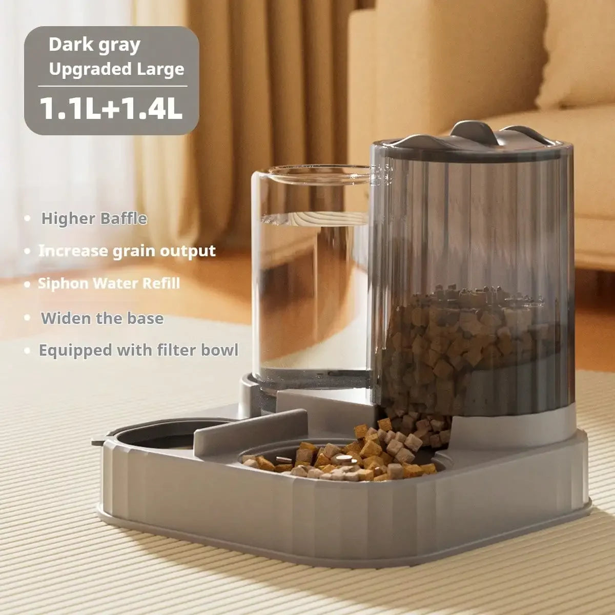 2-In-1 Automatic Dog Bowl And Cat Feeder 2500ml Capacity