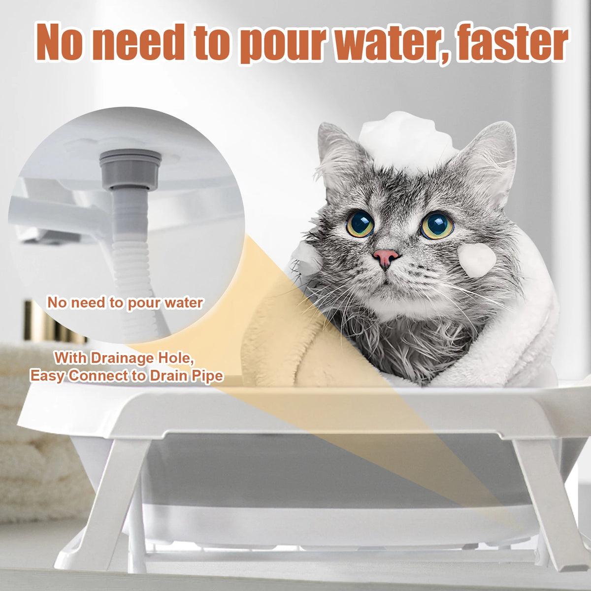 Foldable Dog Bathing Tub 2-In-1 Portable Pet Grooming Station