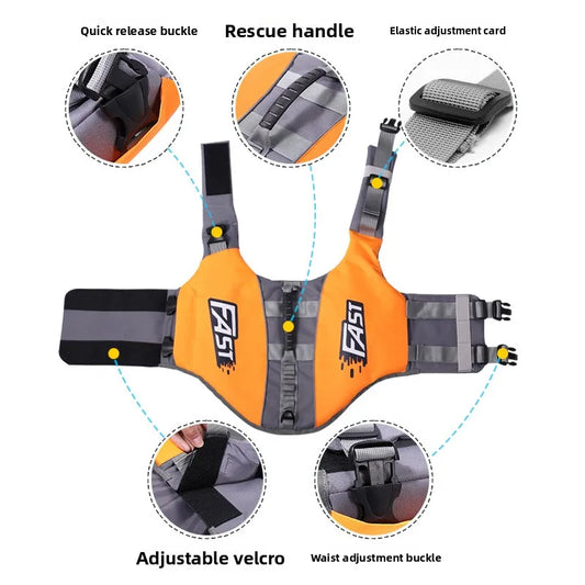 Dog Life Jacket Swimming Vest Reflective Adjustable For Pets