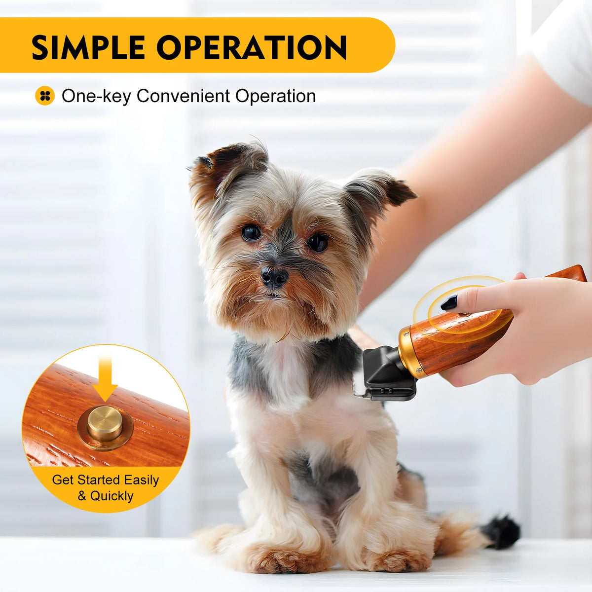 Bymaocar Electric Pet Clipper 55W Corded Low Noise For Dogs