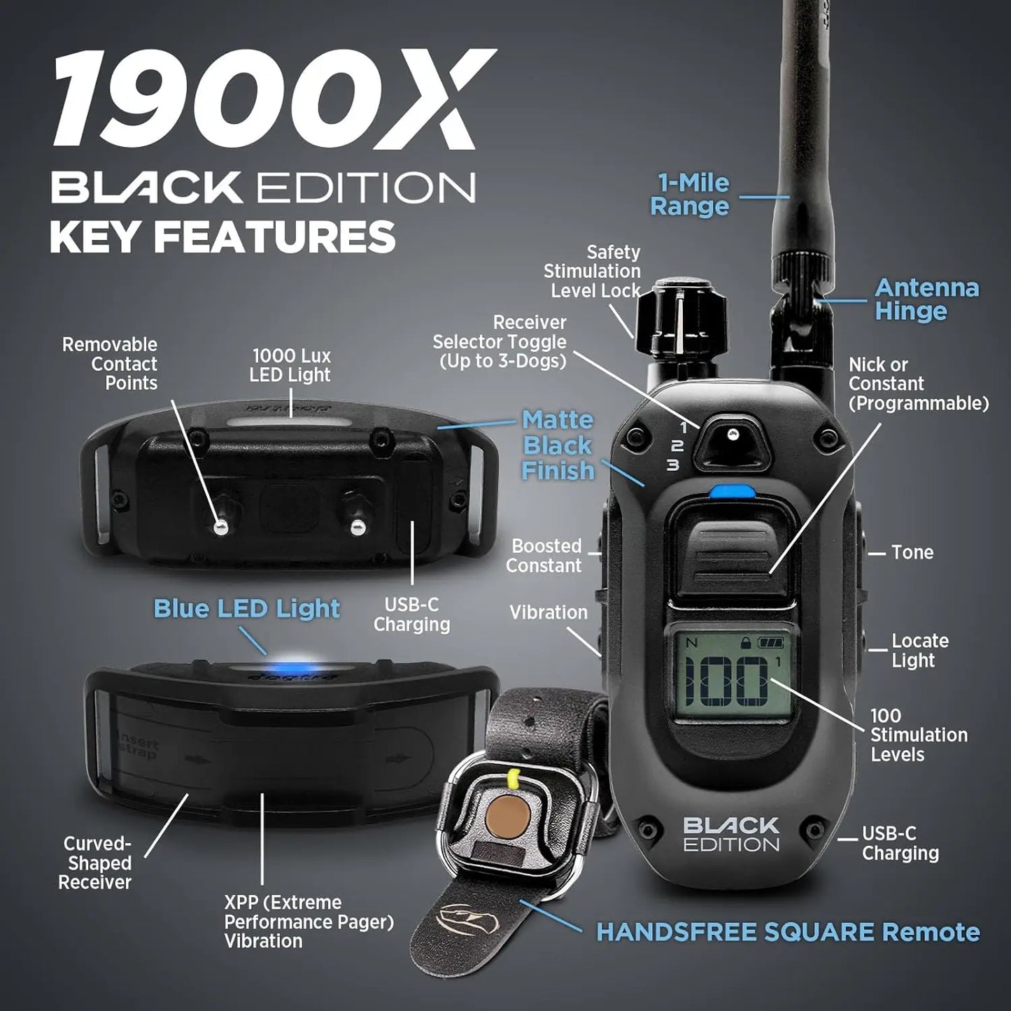 1900X E-Collar For Dogs Pro Edition