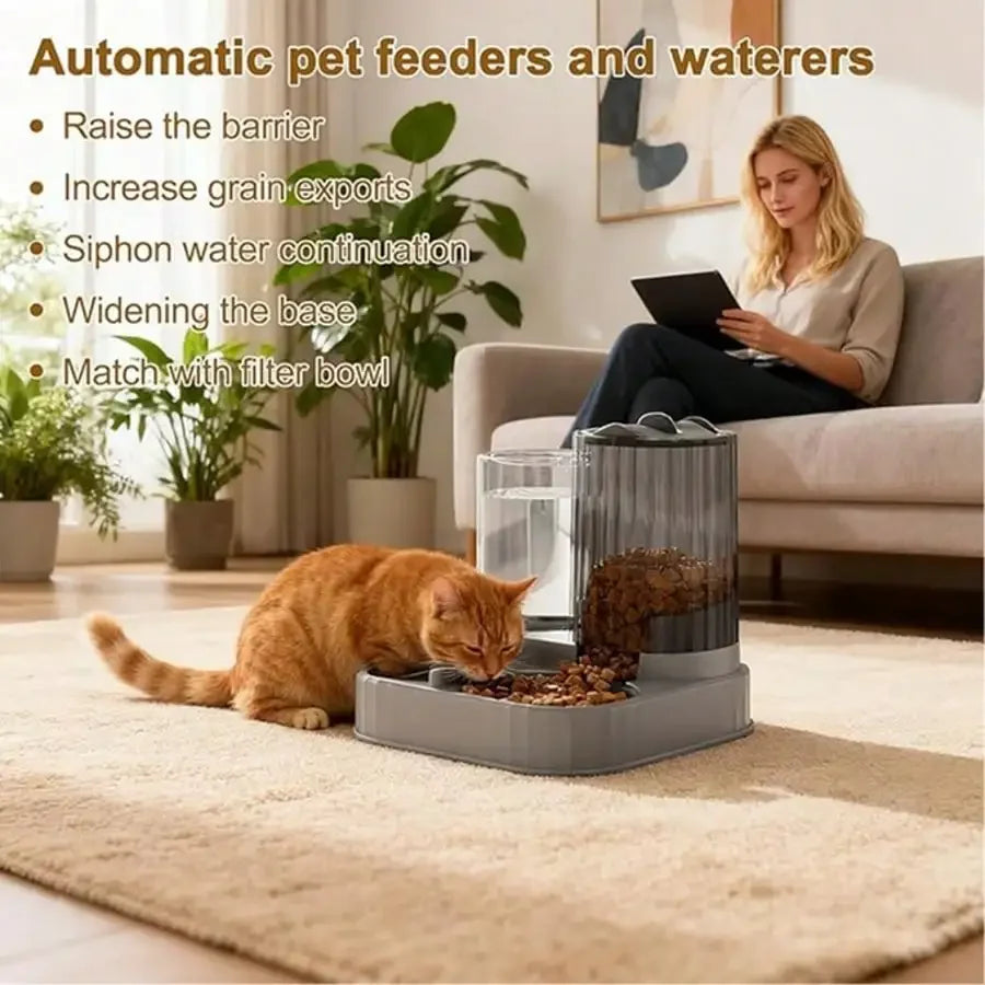 2-In-1 Automatic Dog Bowl And Cat Feeder 2500ml Capacity