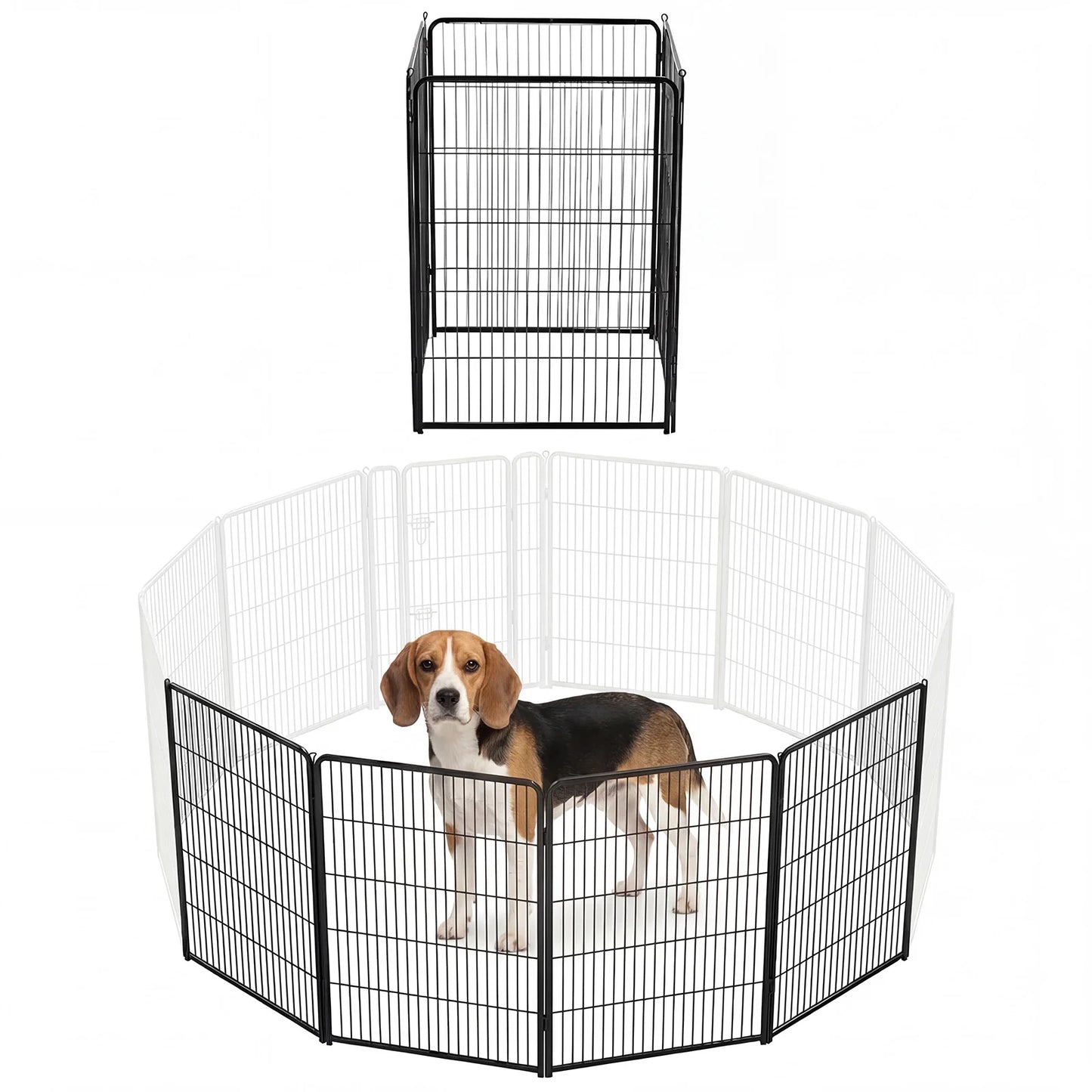 JHK 6 Panels Metal Dog Playpen Foldable Indoor Outdoor Fence