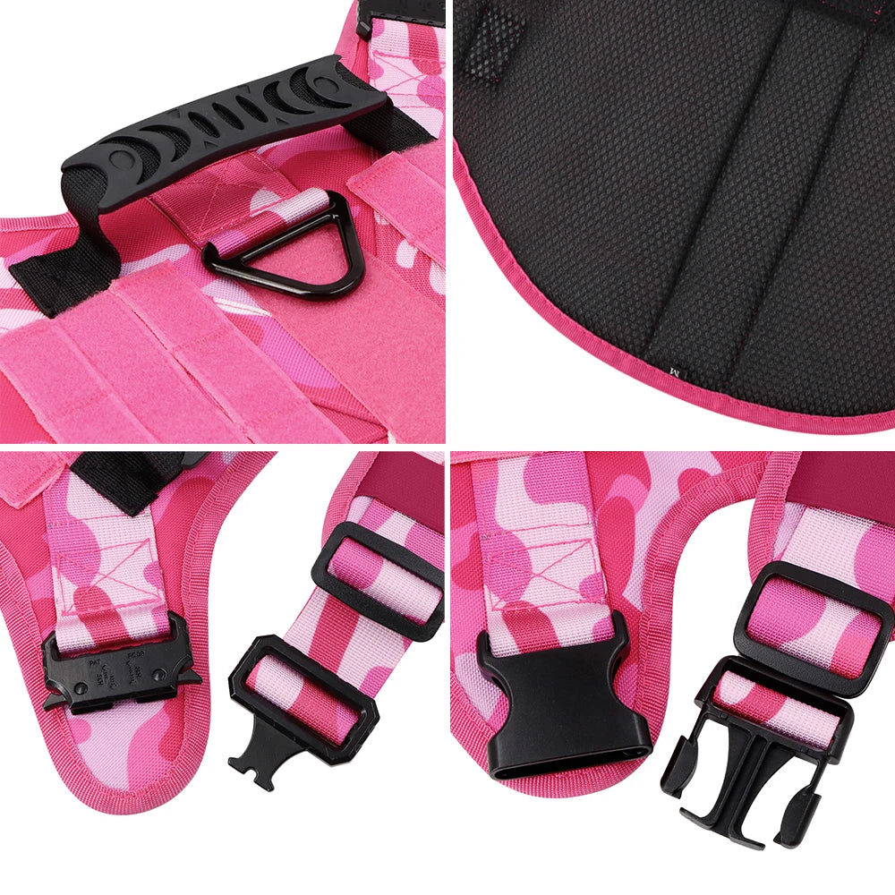 PETRAVEL Military Camouflage Dog Harness Vest Adjustable