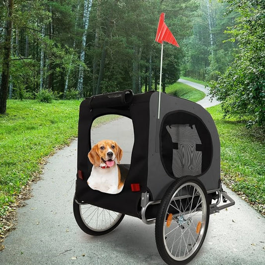 All-Terrain Bike Trailer For Medium Large Dogs With Air Tires
