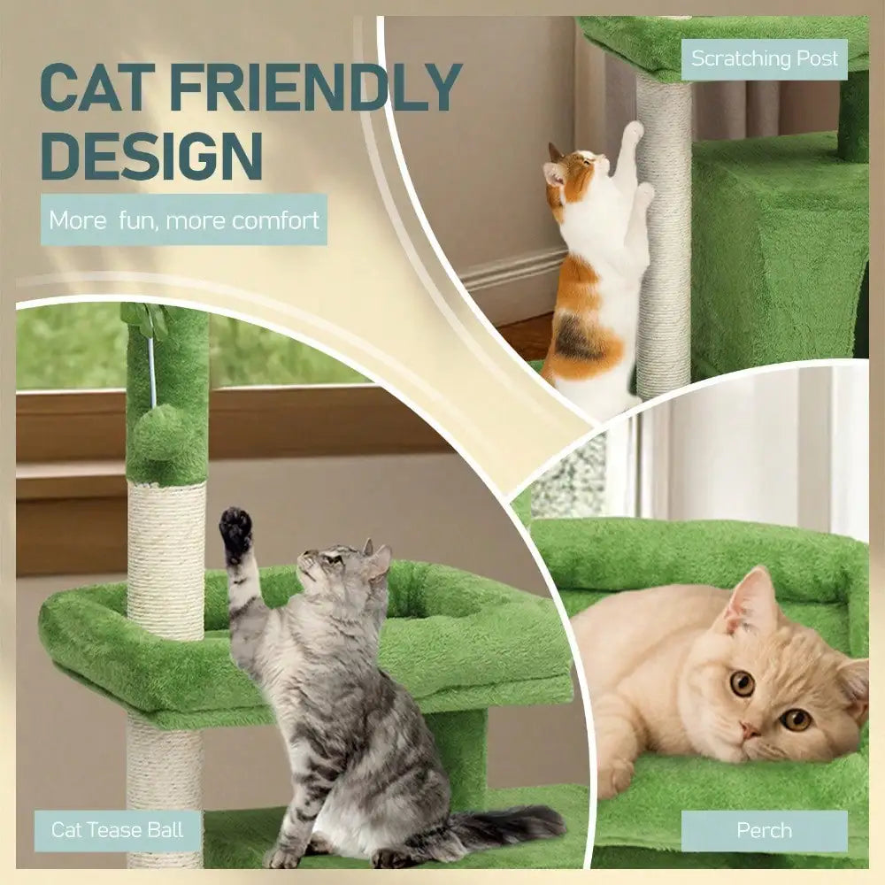 Cat Tree With Scratching Post Cozy Condo And Dangling Toy