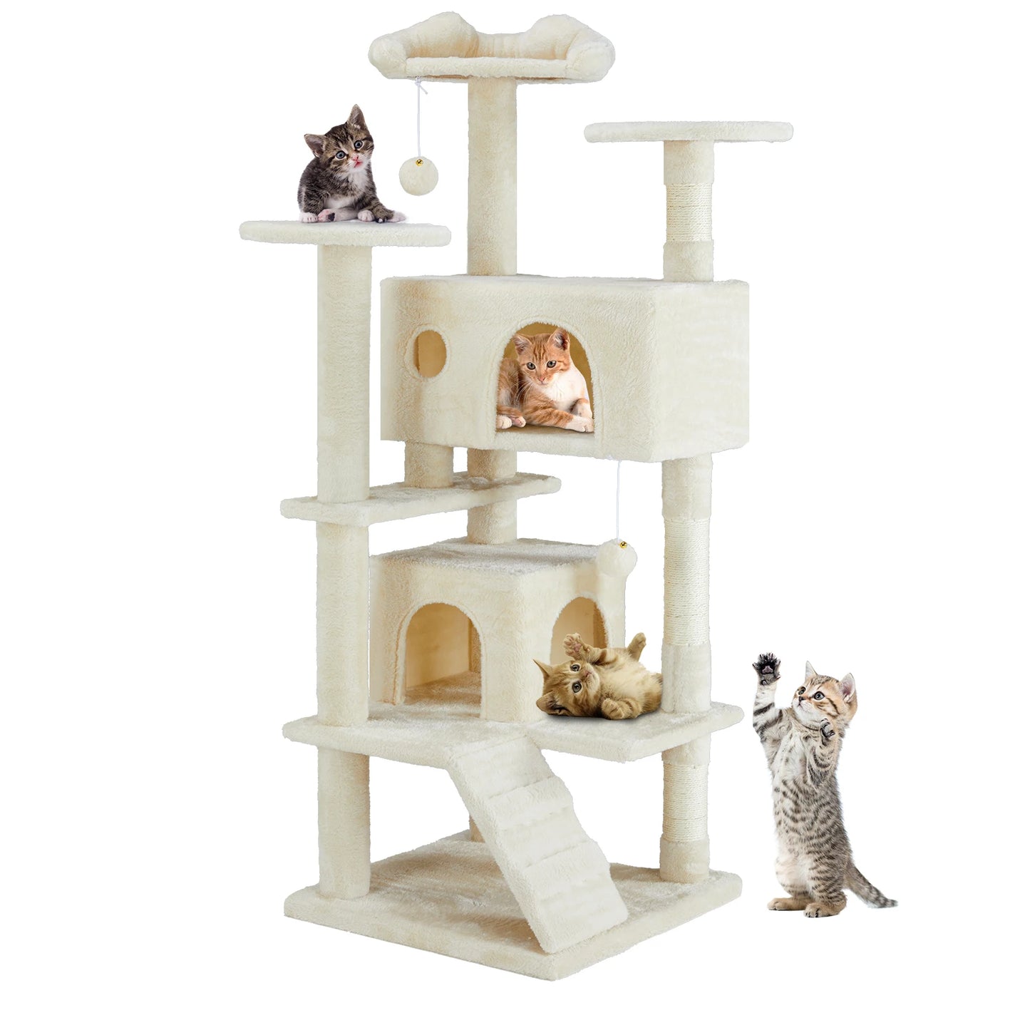 JHK Multi-Level Cat Tree Tower for Indoor Cats with Sisal Scratching Post