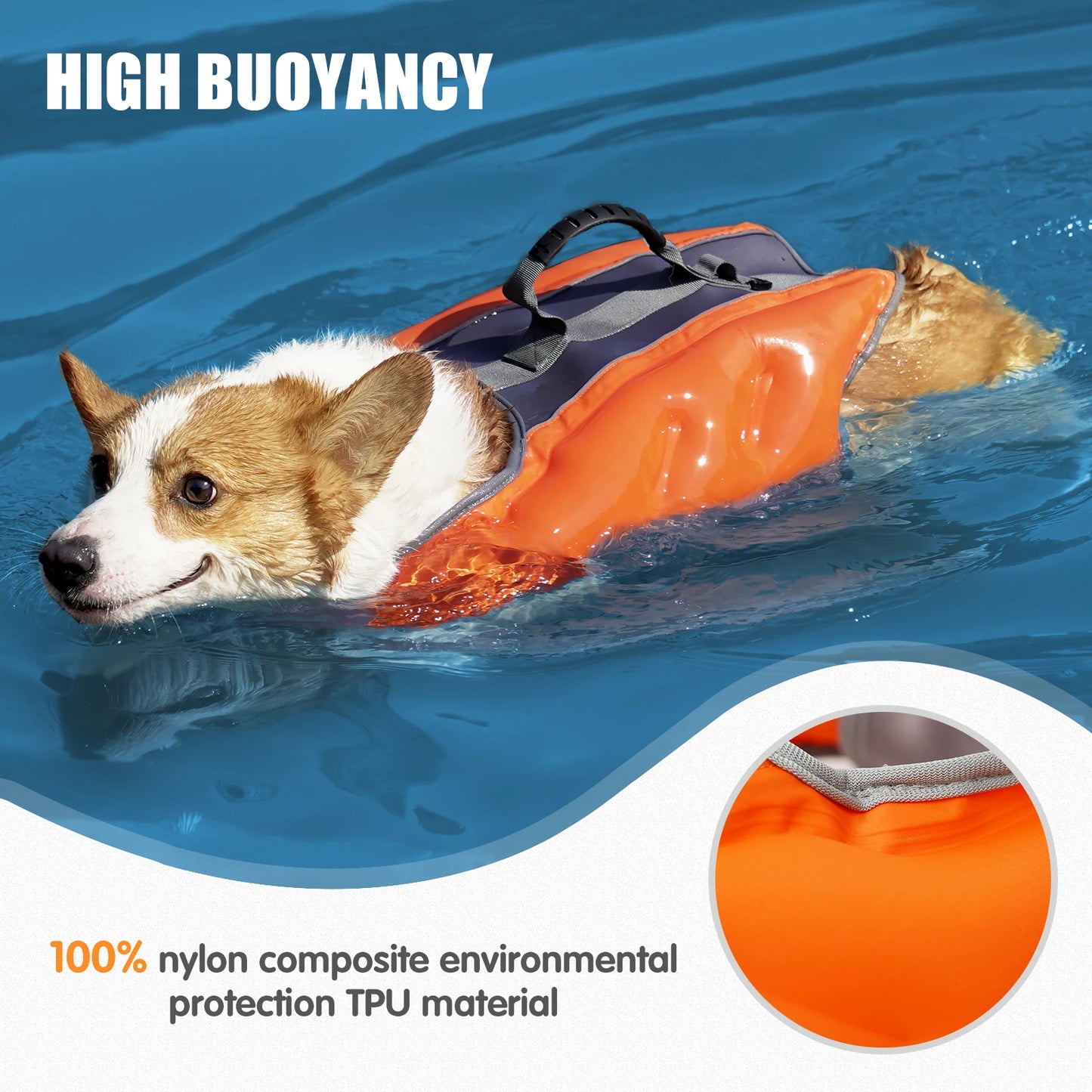 GLORIOUS KEK Dog Life Vest Inflatable Super Buoyancy For Beach And Pool