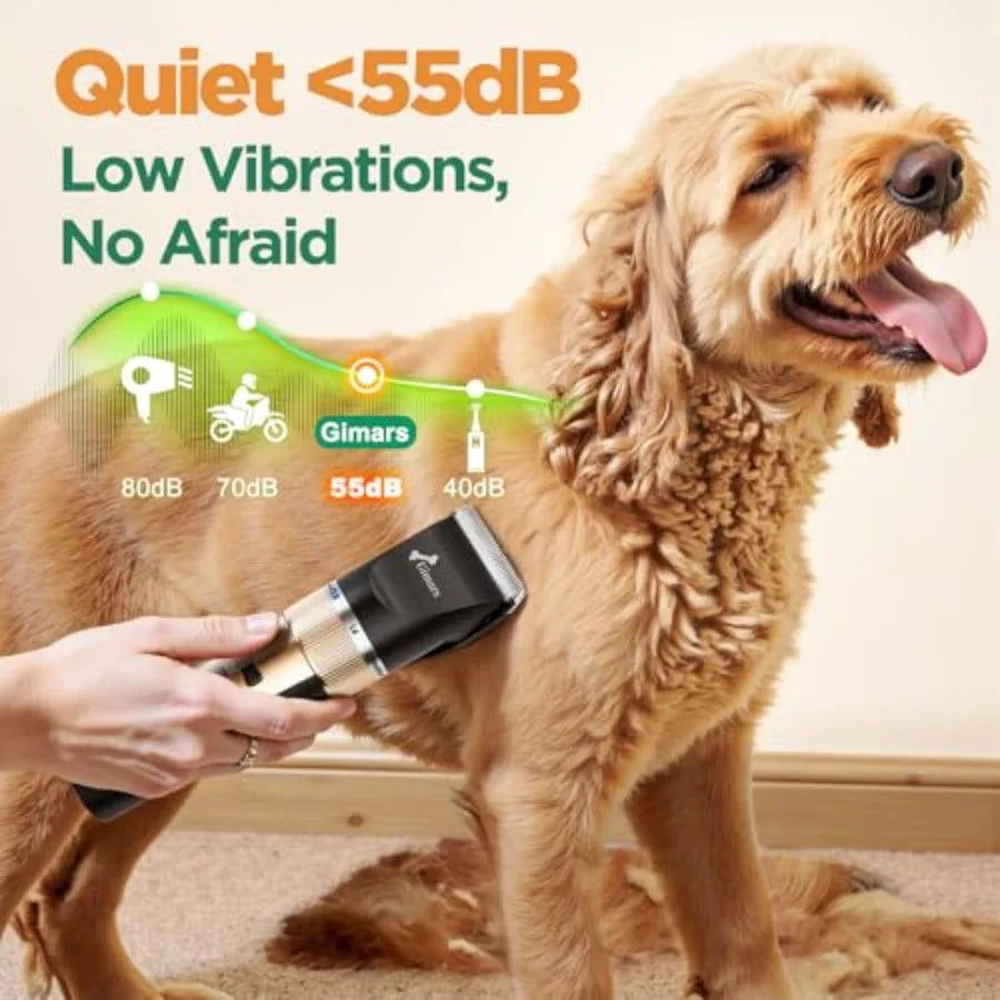Cordless 4-Speed Dog Clippers Kit With Stainless Steel Scissors