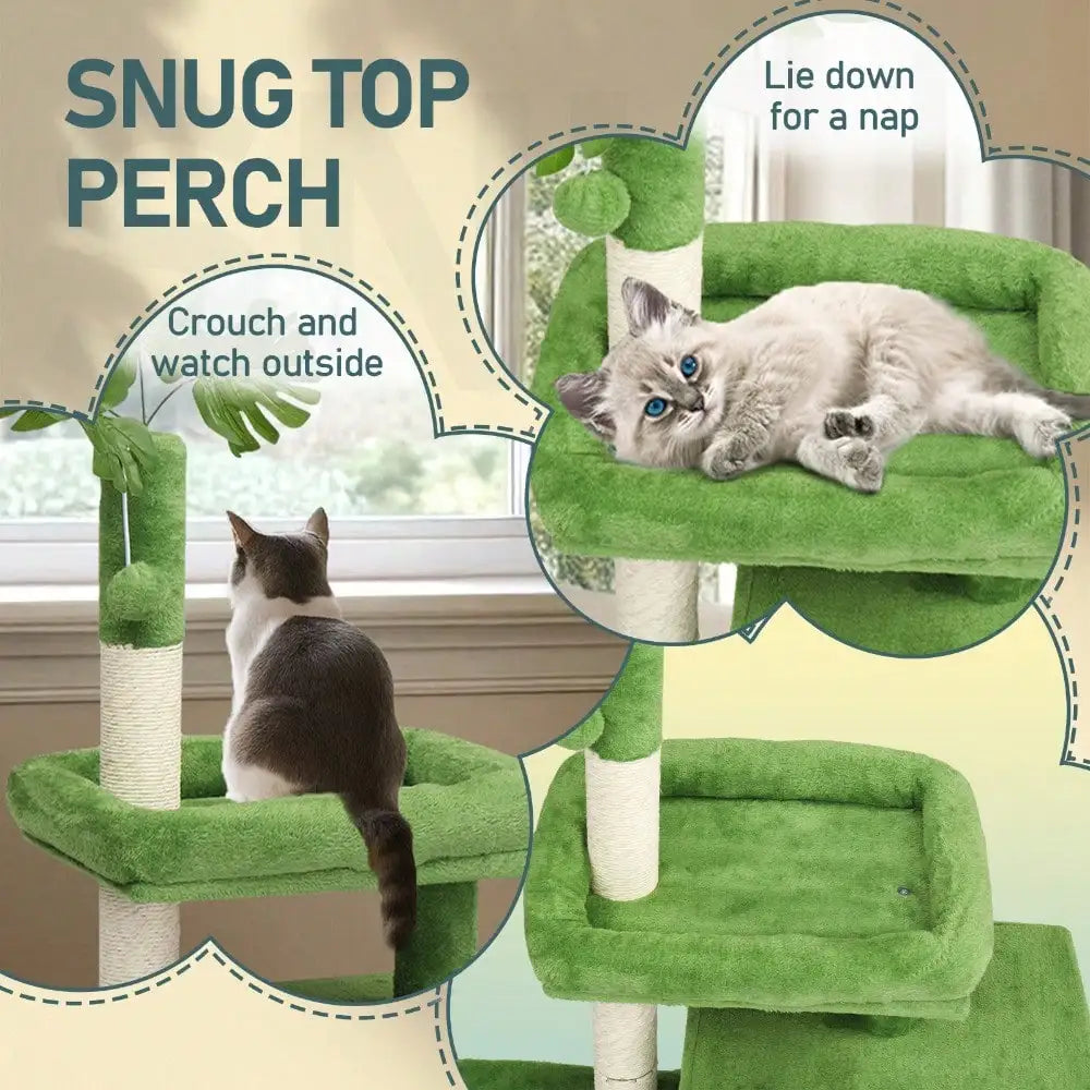 Cat Tree With Scratching Post Cozy Condo And Dangling Toy